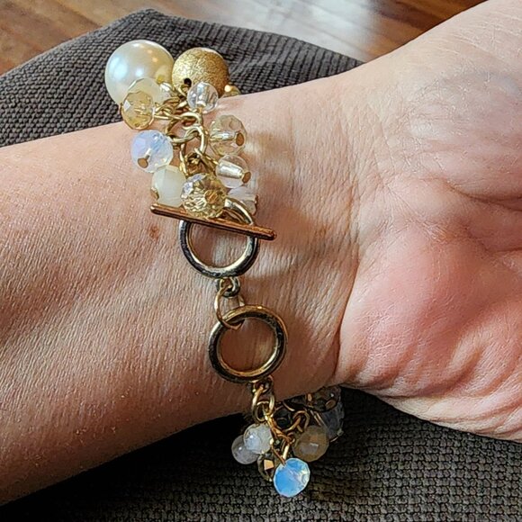 Etsy Vintage Gold Tone Beaded Cha Cha Style Bracelet - Picture 5 of 13